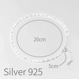 925 Silver Woman Chains Anklets Bling Bling Female Anklet Chain