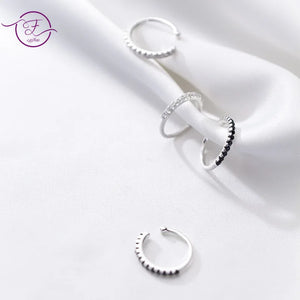 925 Silver Clip Earrings with Zircon for Women