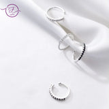 925 Silver Clip Earrings with Zircon for Women