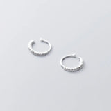 925 Silver Clip Earrings with Zircon for Women
