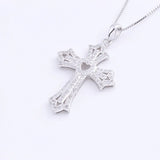 925 Silver Cross Pendant Necklace Italian Jewelry Vintage Gift