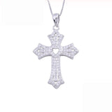 925 Silver Cross Pendant Necklace Italian Jewelry Vintage Gift