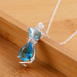 Fox Light Crystal Inlaid CZ Necklace Gift