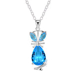 Fox Light Crystal Inlaid CZ Necklace Gift