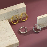 Sterling Silver Dainty Hoops Earrings Minimalist Gift For Women