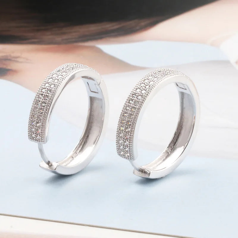 Sterling Silver Diamond Clip Earrings for Women Gift