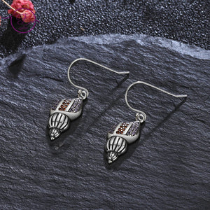 Sterling Silver 925 Conch Zircon Drop Earrings Women Party Jewelry