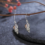 Sterling Silver 925 Conch Zircon Drop Earrings Women Party Jewelry