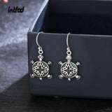 Sterling Silver Turtle Drop Earrings Zircon Party Jewelry