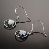 Sterling Silver Moonstone Drop Earrings Wedding Engagement Jewelry