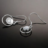 Sterling Silver Moonstone Drop Earrings Wedding Engagement Jewelry