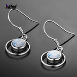Sterling Silver Moonstone Drop Earrings Wedding Engagement Jewelry