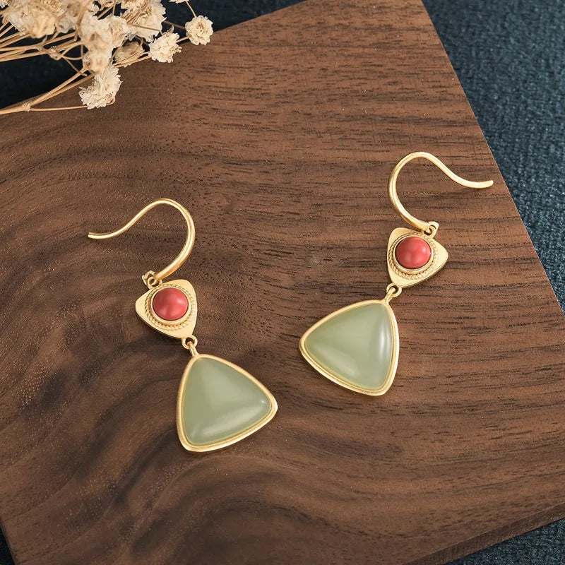Vintage Sterling Silver 925 Earrings for Women Cheongsam Wedding