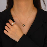 925 Silver Rotating Shell Pendant Spinner Star Necklace