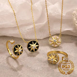 925 Silver Rotating Shell Pendant Spinner Star Necklace