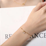 925 Sterling Silver Zicon Water Wave Beads Chain Bracelet