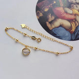 925 Sterling Silver Zicon Water Wave Beads Chain Bracelet