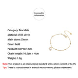 925 Sterling Silver Zicon Water Wave Beads Chain Bracelet