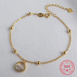 925 Sterling Silver Zicon Water Wave Beads Chain Bracelet