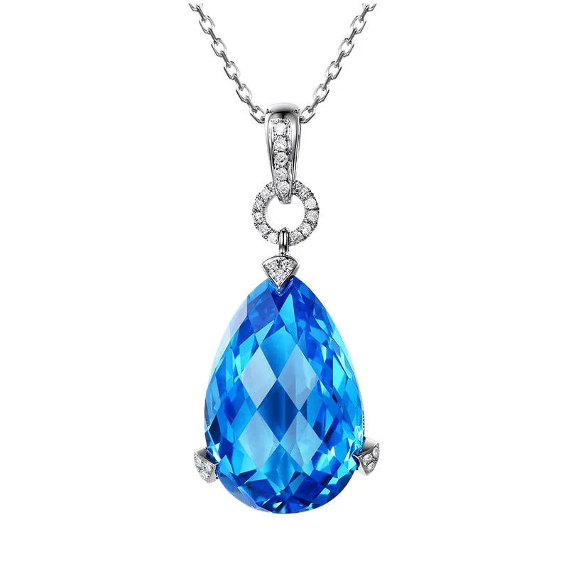 925 Silver Light Crystal Pendant Love Necklace