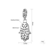 Hand Shape Sterling Silver Beads for Women Charms Jewelry DIY