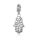 Hand Shape Sterling Silver Beads for Women Charms Jewelry DIY