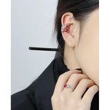 925 Silver Hollow Ear Clip Halloween Gothic Style Jewelry