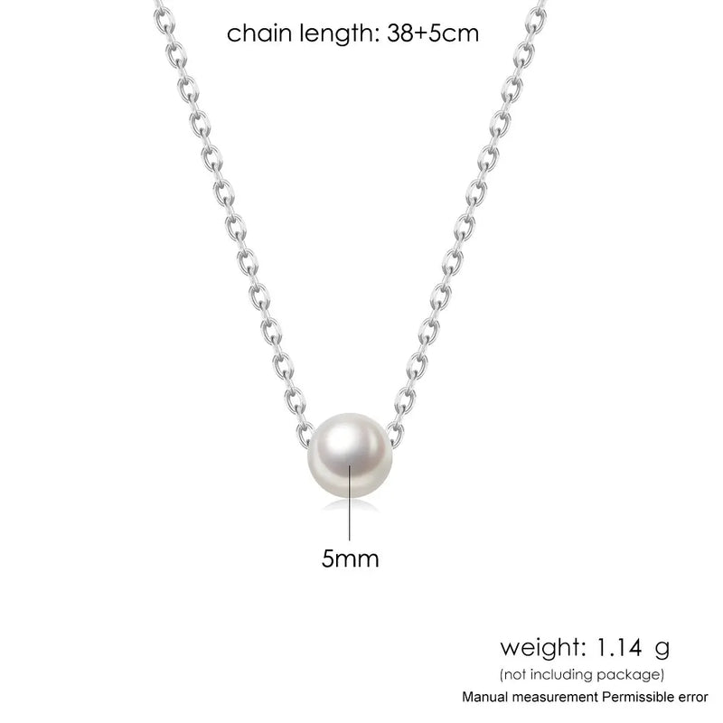 Sterling Silver 925 Pearl Pendant Necklace for Women