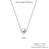 Sterling Silver 925 Pearl Pendant Necklace for Women