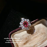 925 Silver Red Zirconia Jewelry Set for Women