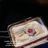 925 Silver Red Zirconia Jewelry Set for Women
