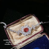925 Silver Red Zirconia Jewelry Set for Women