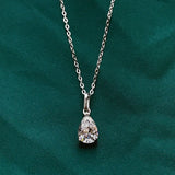 Sterling Silver Water Drop CZ Pendant Necklace