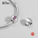 925 Silver Heart Zircon Beads for Bracelet Making