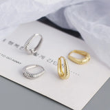 Sterling Silver Minimalist Geometric Hoop Earrings Gift For Women