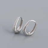Sterling Silver Minimalist Geometric Hoop Earrings Gift For Women