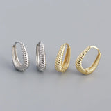 Sterling Silver Minimalist Geometric Hoop Earrings Gift For Women