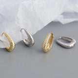 Sterling Silver Minimalist Geometric Hoop Earrings Gift For Women