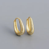 Sterling Silver Minimalist Geometric Hoop Earrings Gift For Women