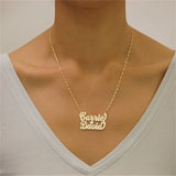Personalized Sterling Silver Name Necklace Two Name Letter Pendant