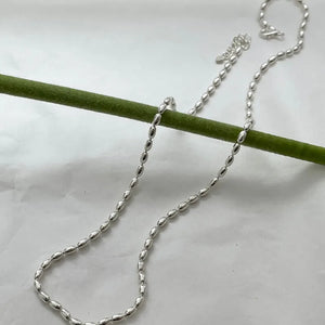 Sterling Silver 925 Necklace Gift For Women's Minimalist Olive Bead Necklace