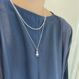 925 Silver Necklace Olive Bead Clavicle Kolye