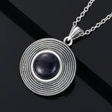 Sterling Silver Necklace with Sandstone Stone Pendant