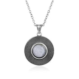 Sterling Silver Necklace with Sandstone Stone Pendant