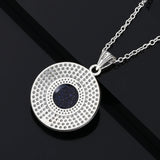 Sterling Silver Necklace with Sandstone Stone Pendant