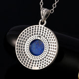 925 Silver Lapis Lazuli Stone Pendant Necklace for Women Gift