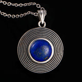 925 Silver Lapis Lazuli Stone Pendant Necklace for Women Gift