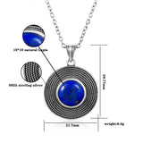 925 Silver Lapis Lazuli Stone Pendant Necklace for Women Gift