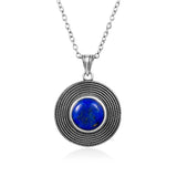 925 Silver Lapis Lazuli Stone Pendant Necklace for Women Gift