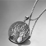 925 Silver Moonstone Pendant Necklace Tree Shape Women Gift